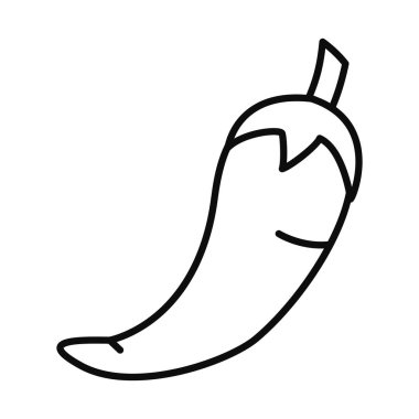 Kırmızı biberli bitkisel çizgi biçim vektör tasarımı