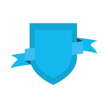 Dekoratif kalkan ve kurdele simgesi, düz stil