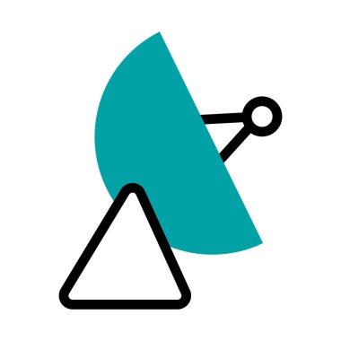 uydu anten simgesi, yarı çizgi yarı renk