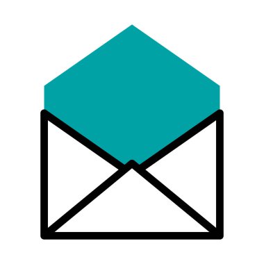 posta zarfı simgesi, yarım satır yarı renk