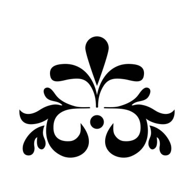 Yaprak siluet biçim vektör tasarımlı çiçek süsü