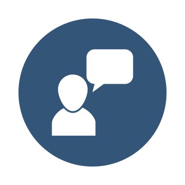 avatar kullanıcısı ve konuşma balonu simgesi, blok biçimi