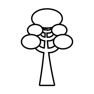 Oval çizgi biçim vektör tasarımı olan ağaç