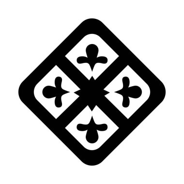 Yaprak siluet biçim vektör tasarımı ile kare süslemesi