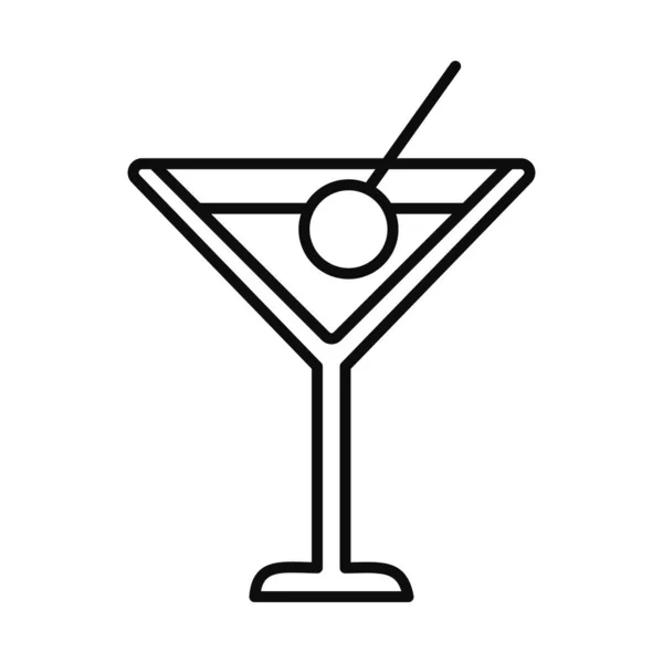 Мартини коктейль стиль иконка векторный дизайн — стоковый вектор