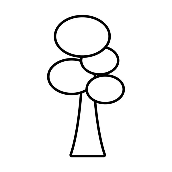 Дерево с овальным дизайном линии иконок — стоковый вектор