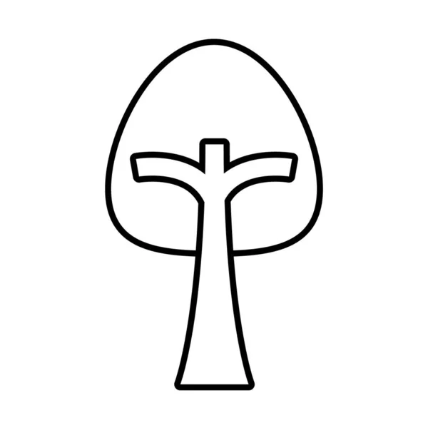 Kon formade träd linje stil ikon vektor design — Stock vektor