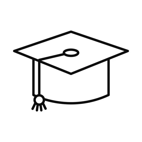 Graduación tapa línea estilo icono vector diseño — Vector de stock