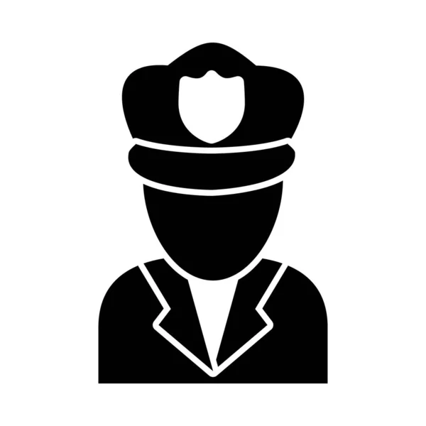Полицейский аватар силуэт стиль иконки векторный дизайн — стоковый вектор