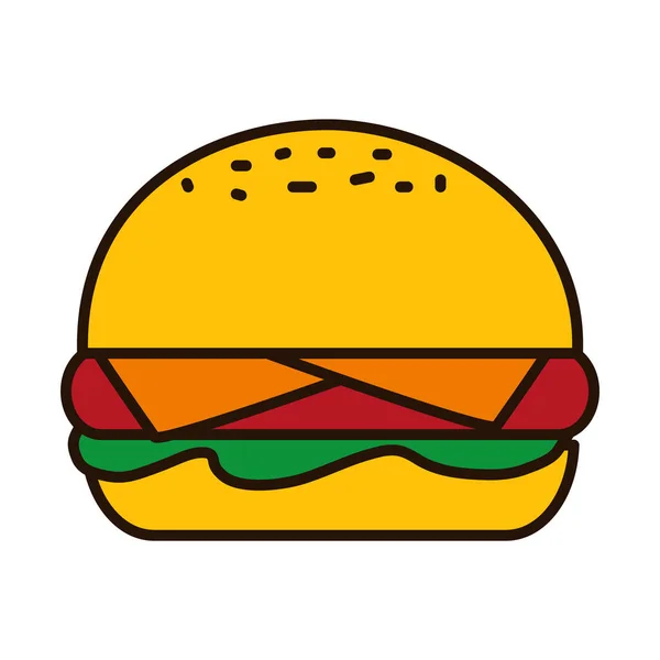 Hamburger lijn en vul stijl pictogram vector ontwerp — Stockvector