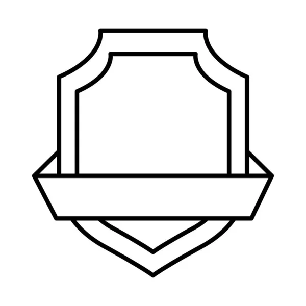 Декоративная рамка щита с иконкой ленты, стиль линии — стоковый вектор