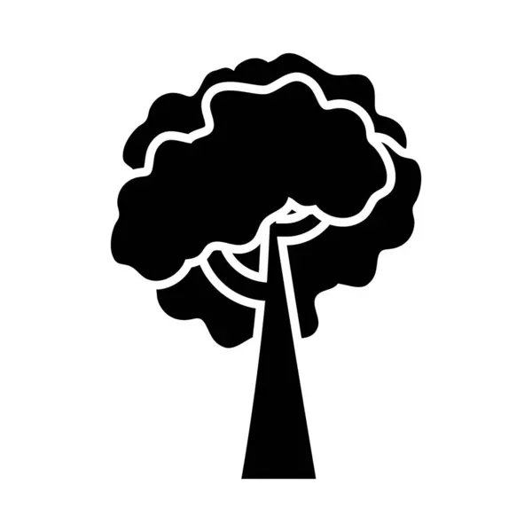 Buskigt träd silhuett stil ikon vektor design — Stock vektor