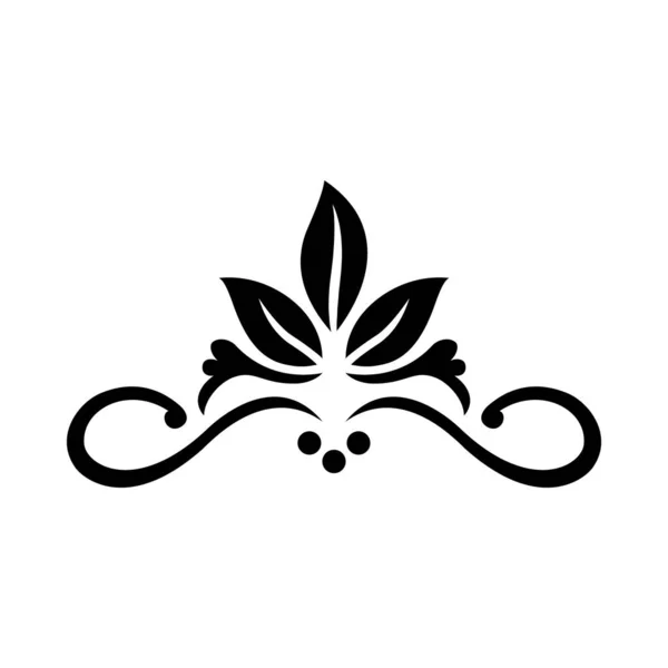 Ornamento de flores com folhas silhueta estilo ícone vetor design —  Vetores de Stock
