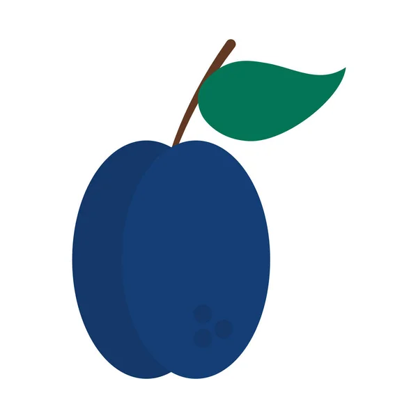 Ciruela icono de la fruta, estilo plano — Vector de stock