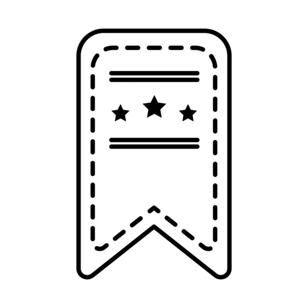 Signet avec icône étoiles décoratives, style ligne — Image vectorielle