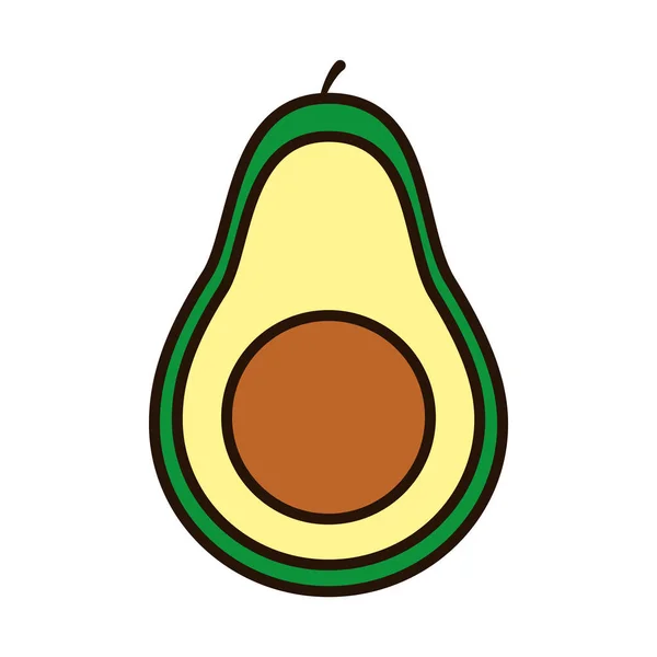 Avokado meyve çizgisi ve biçim ikonu vektör tasarımı — Stok Vektör
