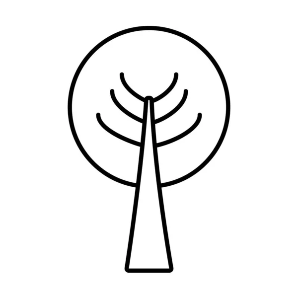 Ronda en forma de línea de árbol icono de diseño de vectores — Vector de stock