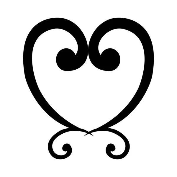 Coeur en forme d'ornement silhouette style icône vectoriel design — Image vectorielle