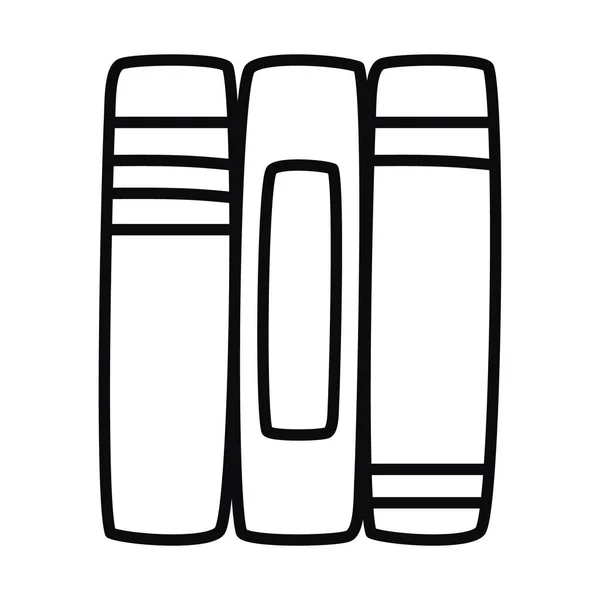 Akademiska böcker ikon, linje stil — Stock vektor