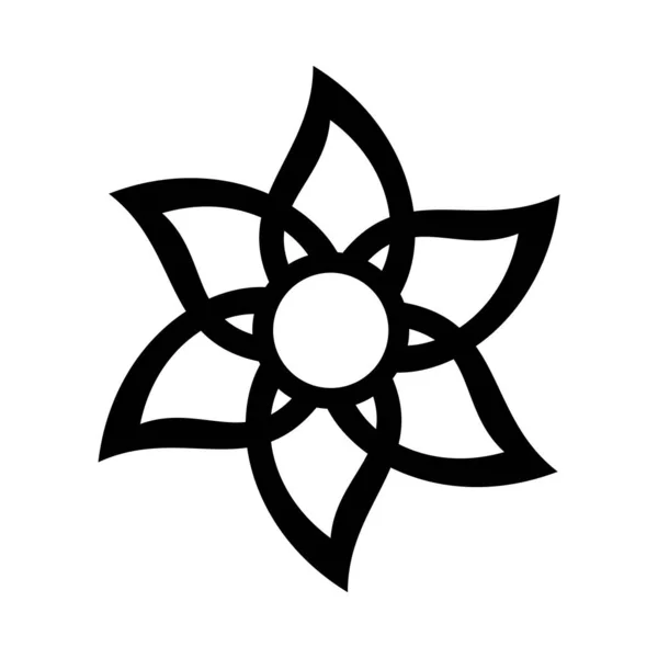 Çiçek süsü siluet biçim ikon vektör tasarımı — Stok Vektör