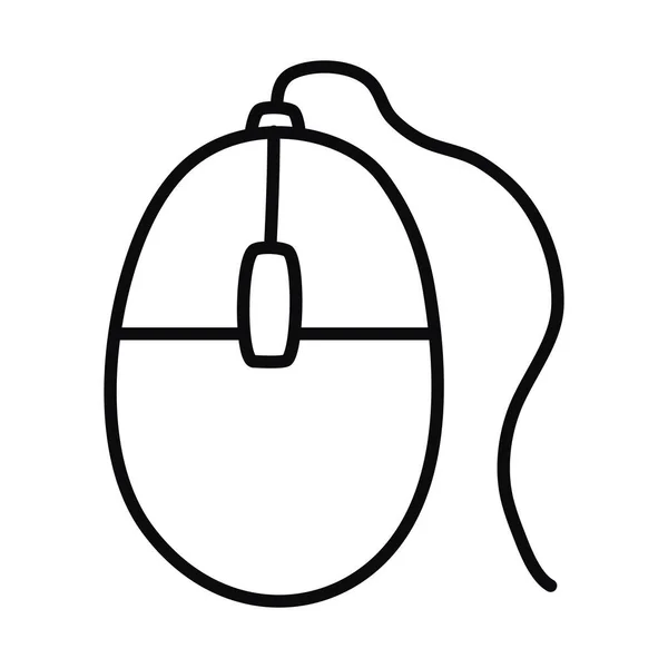 Иконка устройства мыши, стиль линии — стоковый вектор