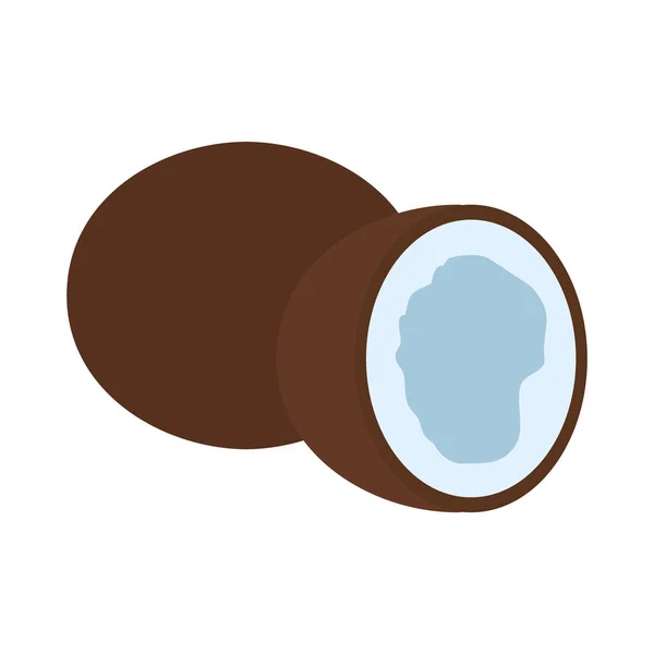 Icône de fruits de coco, style silhouette — Image vectorielle