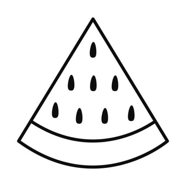 Καρπούζι φρούτα γραμμή στυλ εικονίδιο διάνυσμα σχεδιασμό — Διανυσματικό Αρχείο