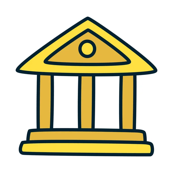 Symbol budovy školy ikona, výplň a styl čáry — Stockový vektor