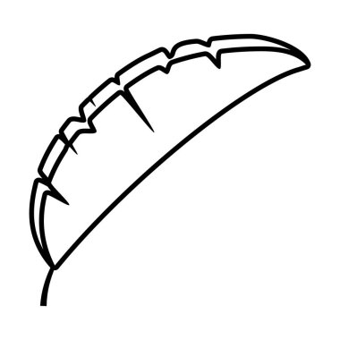 tropikal palmiye yaprağı çizgisi biçim vektör tasarımı