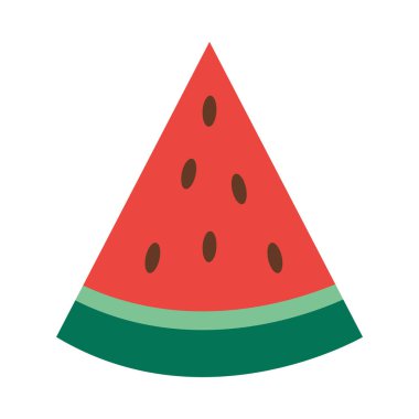 Karpuz meyve ikonu, düz stil.