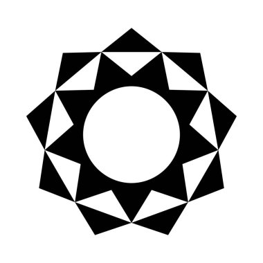 çiçek şeklindeki süs silueti biçim ikon vektör tasarımı