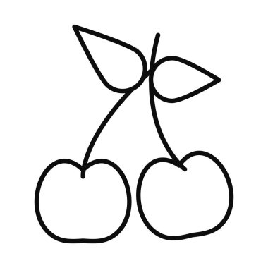 kiraz ağacı çizgisi biçim vektör tasarımı