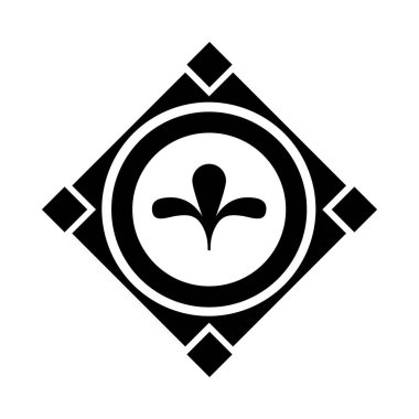 Yaprak siluet biçim vektör tasarımı ile kare süslemesi