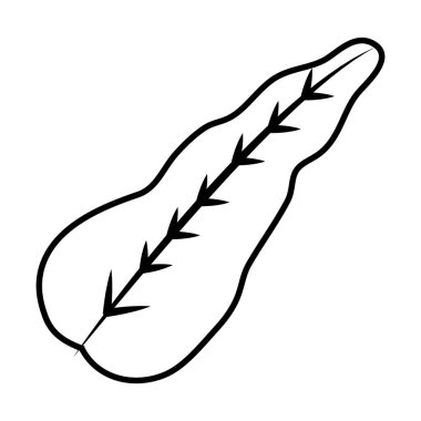 tropikal yaprak çizgisi biçim vektör tasarımı