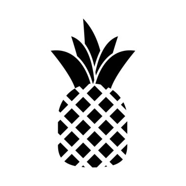 Ananas meyvesi ikonu, siluet tarzı