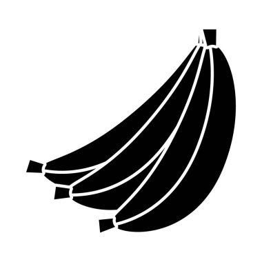 muz meyve ikonu, siluet tarzı