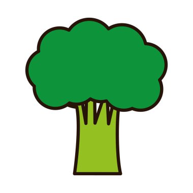 brokoli sebze satırı ve biçim ikonu vektör tasarımı