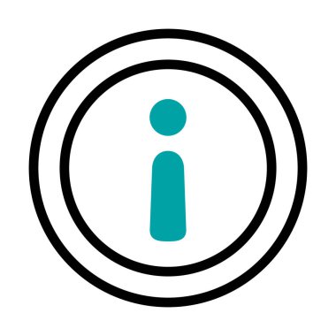 bilgi sembolü simgesi, yarım satır yarı renk biçimi