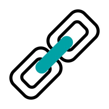 bağlantı sembolü simgesi, zincir simgesi, yarım çizgi yarı renk biçimi