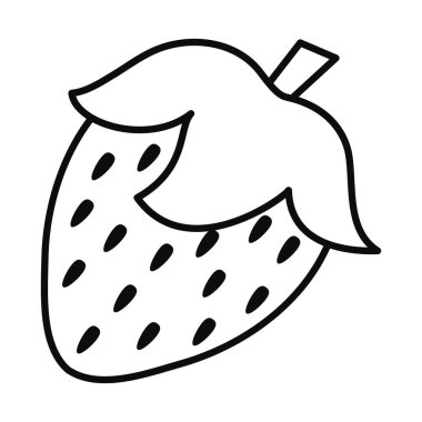 çilekli meyve çizgisi biçim vektör tasarımı