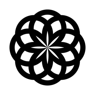 çiçek şeklindeki süs silueti biçim ikon vektör tasarımı