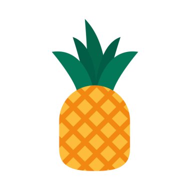 Ananas meyve ikonu, düz stil.