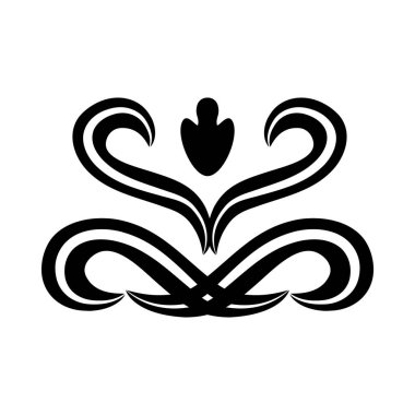 çiçek süsü siluet biçim ikon vektör tasarımı