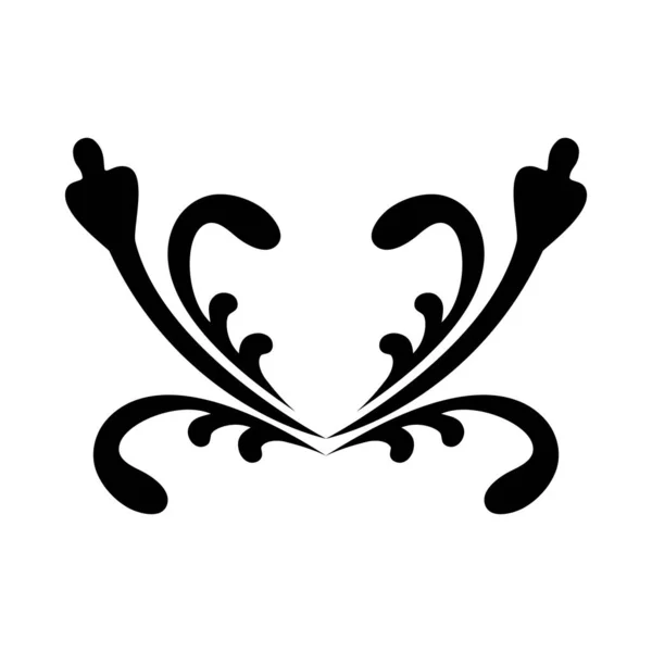 Coração em forma de ornamento silhueta estilo ícone vetor design — Vetor de Stock