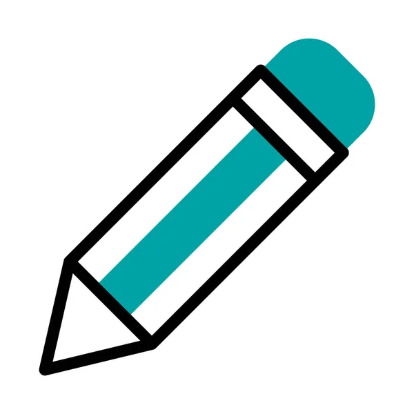 Bleistift-Symbolbild, halbe Linie, halber Farbstil — Stockvektor