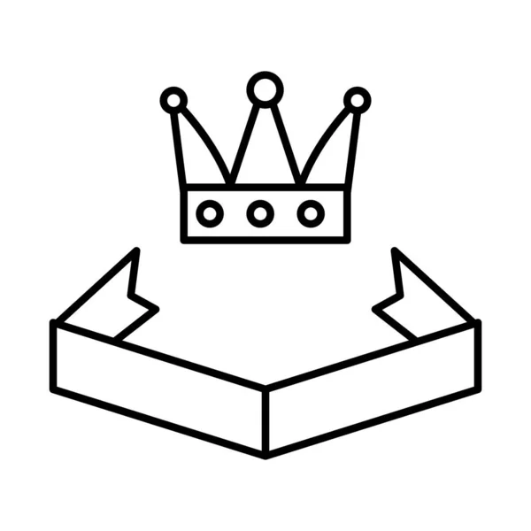 Dekorativa band och krona klistermärke, linje stil — Stock vektor