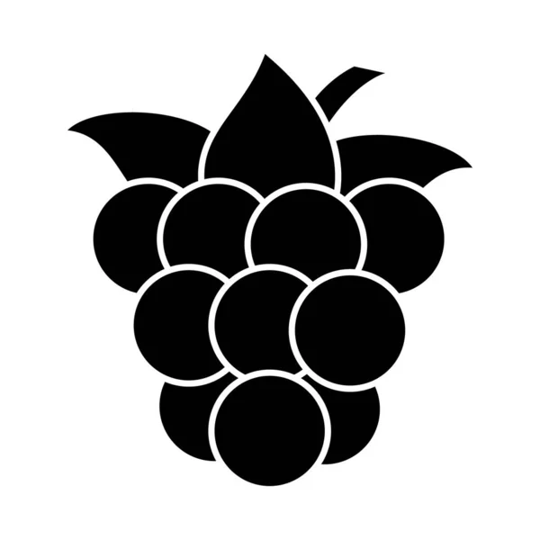 Racimo de icono de uvas, estilo silueta — Vector de stock