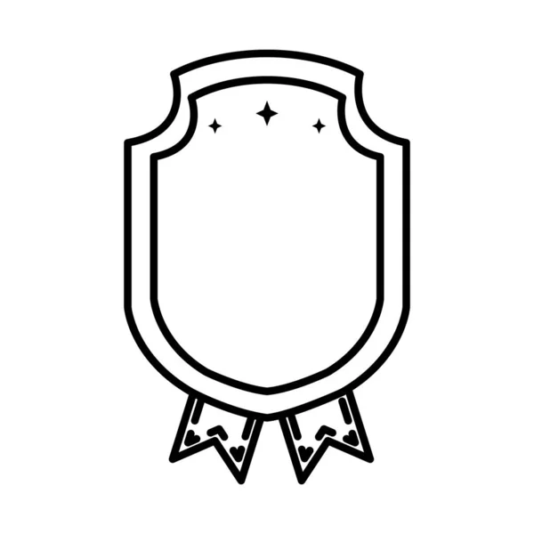 Icono de escudo decorativo icono, estilo de línea — Archivo Imágenes Vectoriales