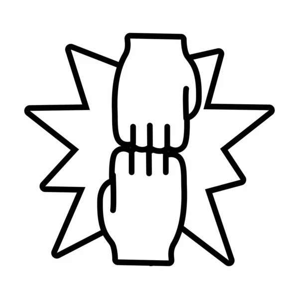 Punho mãos linha estilo ícone vetor design — Vetor de Stock