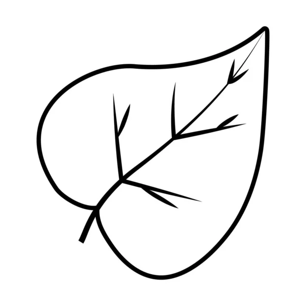 Tropikal kalp şeklindeki yaprak çizgisi biçim vektör tasarımı — Stok Vektör